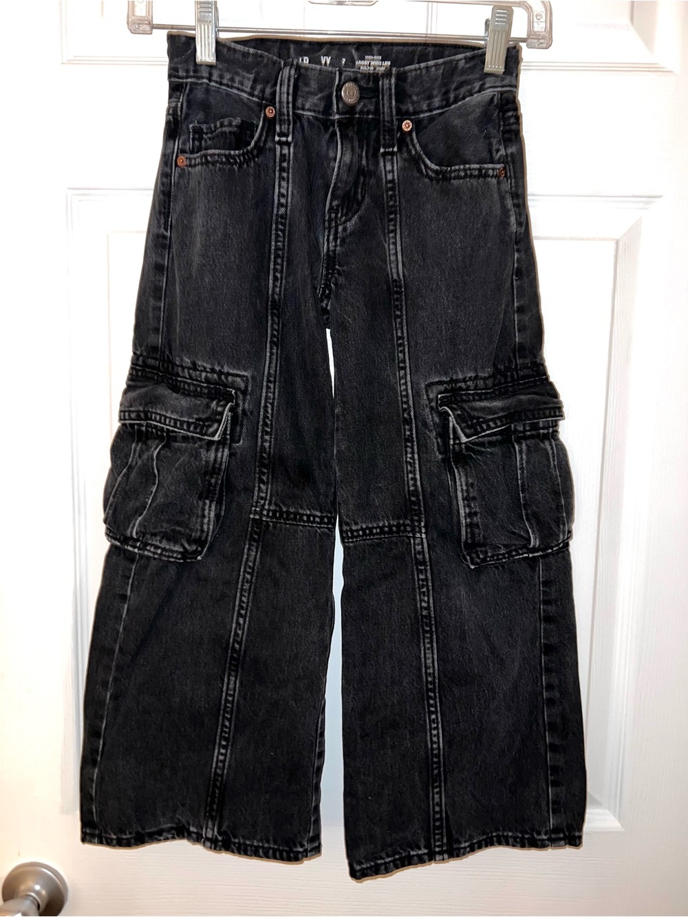 Old Navy Black Cargo Wide-Leg Jeans for Kids
